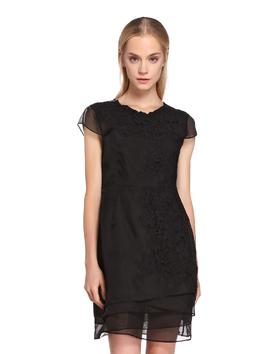 A1151730E04 Marisfrolg/玛丝菲尔 时尚蕾丝桑蚕丝礼服连衣裙