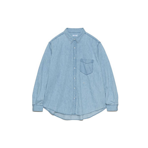 nanamica Regular Collar 男女中性款复古水洗牛仔长袖衬衫 商品图3