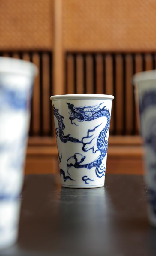 元岚堂龙纹青花釉里红可乐杯陶瓷茶杯大容量主人杯单人啤酒杯 商品图5