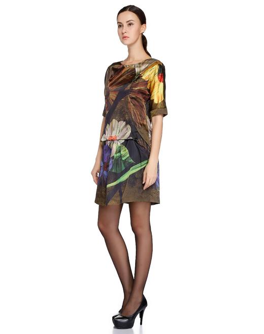 A1113440102  玛丝菲尔Marisfrolg 玛丝菲尔Marisfrolg 紫/多色印花优雅中袖长款上衣 商品图3