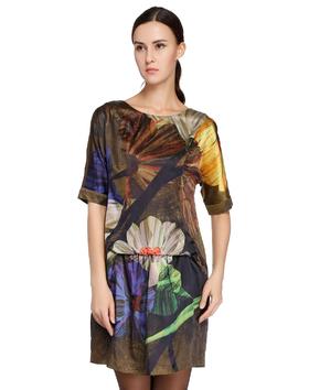 A1113440102  玛丝菲尔Marisfrolg 玛丝菲尔Marisfrolg 紫/多色印花优雅中袖长款上衣