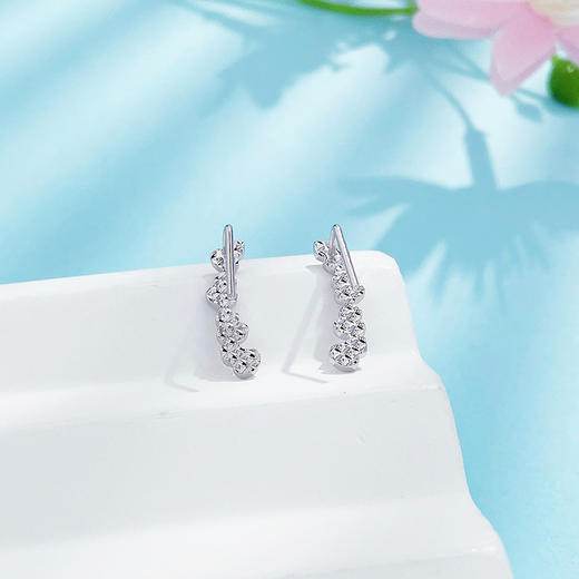 【限时8.8折】【线上铂金馆】PT950 #葫芦 #招财纳福 铂金实心CNC福禄连连鱼鳞葫芦耳饰耳排(PTES00082)预售产品下单后不退款不退货不换货不补差价) 商品图1