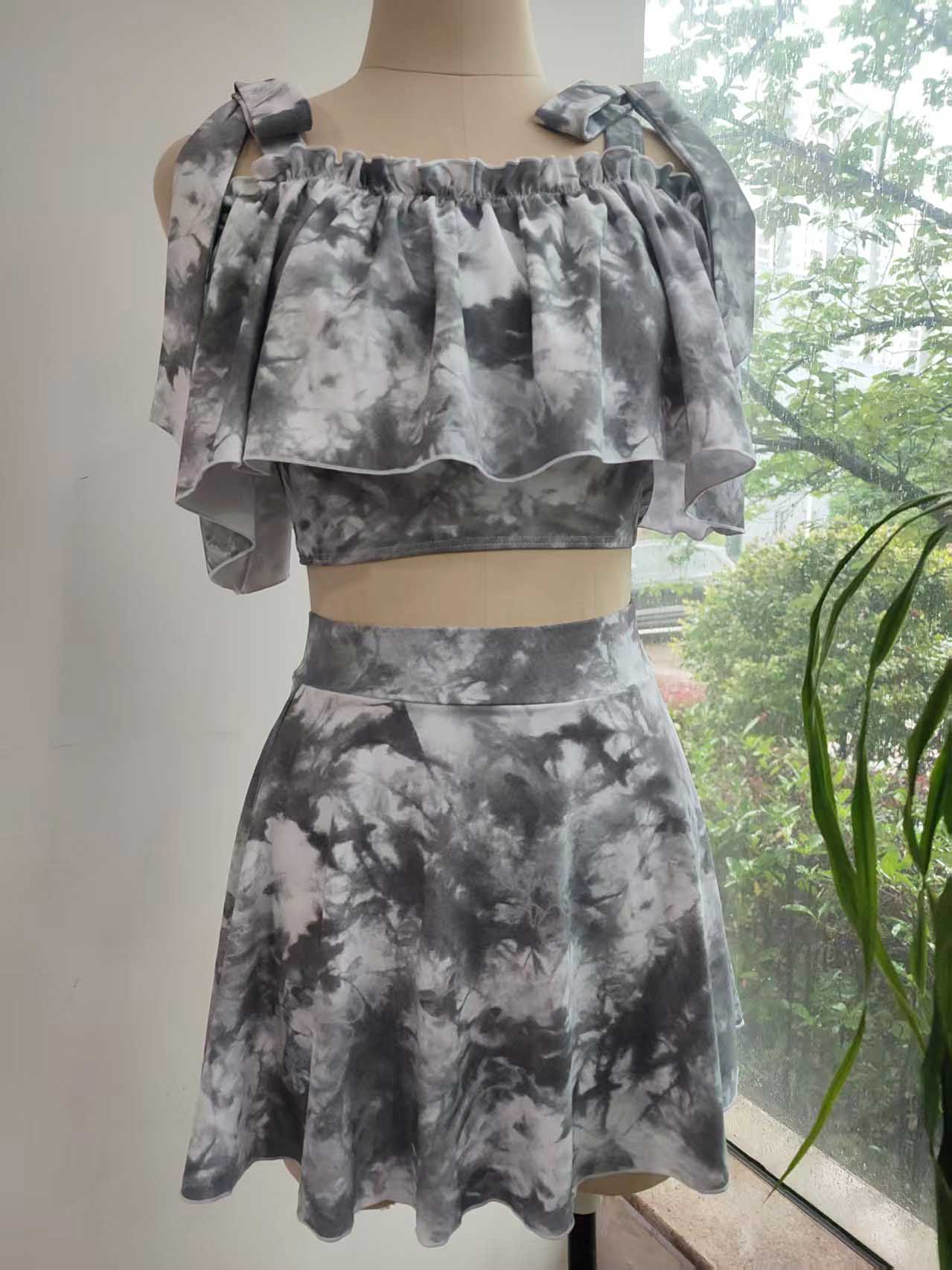 T074可爱蝴蝶结分体泳衣、裙套装泳衣时尚