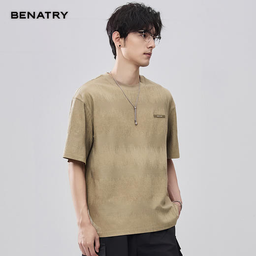 贝纳川夏季双面提花皮标短袖T恤 ECF214014 商品图2