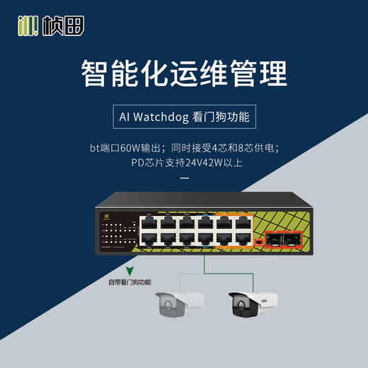 【250米传输】2光12电千兆PoE交换机(2F+4G+2EP6+6EP/120W)GNT-P1614ES 商品图1