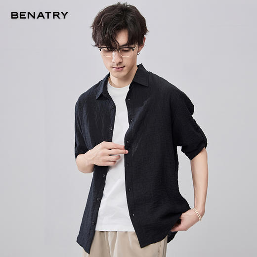 贝纳川夏季肌理图案中袖衬衣ECF121001 商品图2