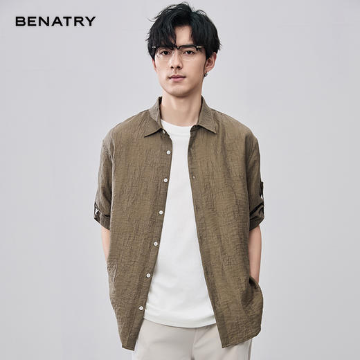 贝纳川夏季肌理图案中袖衬衣ECF121001 商品图6