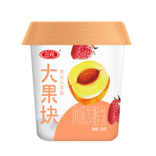 【快递到家-低温】大果块草莓+黄桃风味酪乳260g*6 商品图2