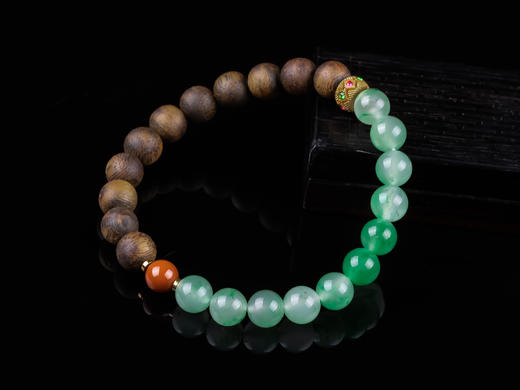 XY0310沉香+南红非洲翠手串 商品图2