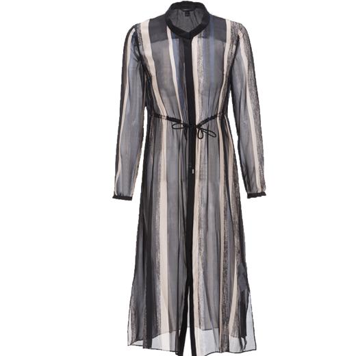 X1AGF66050038 奈蔻NEXY.CO 时尚条纹桑蚕丝两件套长款连衣裙飘逸春夏新款 商品图0