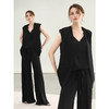 COCOBELLA静奢假两件黑色无领西装马甲女仿醋酸上衣WS7005-3 商品缩略图2