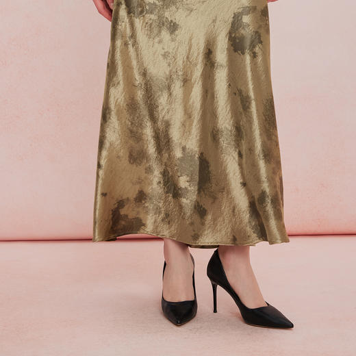 QF504斯尔丽25新款扎染印花半裙悬垂线条流畅气质高雅时尚百搭半身裙 商品图9