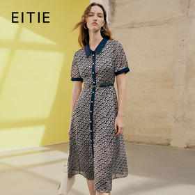EITIE爱特爱夏季新款修身显瘦收腰印花连衣裙7807575