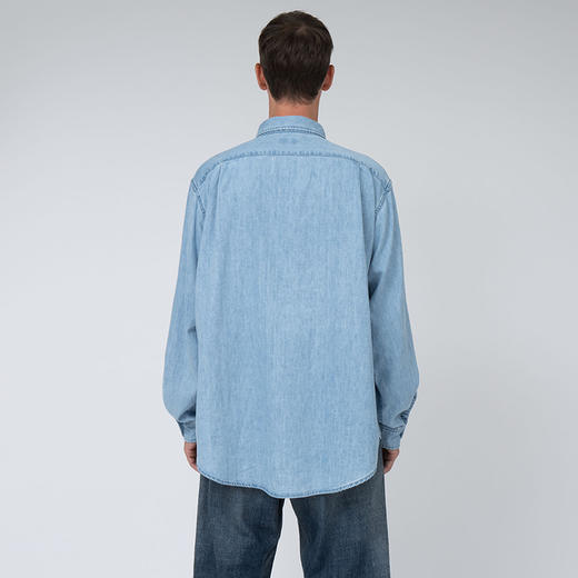 nanamica Regular Collar 男女中性款复古水洗牛仔长袖衬衫 商品图2