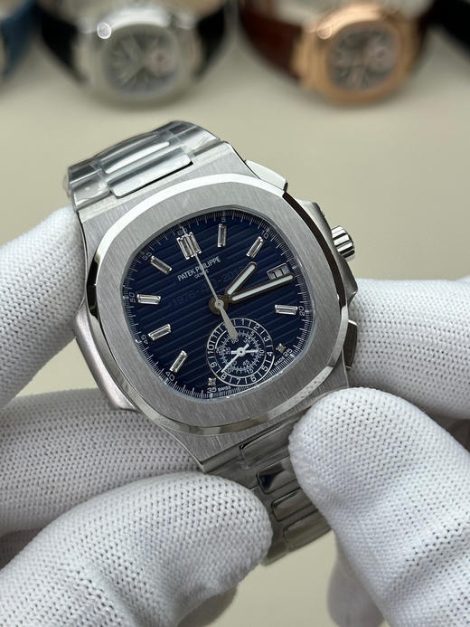 3K厂V3升级版薄薄薄！真功能，真小秒！百达翡丽鹦鹉螺5980多功能计时腕表【表壳】腕表尺寸40.5毫米，厚度为全网最薄仅13.5毫米，同正品一致的枕型表壳采用正面拉丝❗️❗️❗️ 商品图1