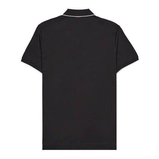 ZEGNA 杰尼亚 男士字母徽标刺绣弹力棉质短袖polo衫 黑色 UF358A9 F746 M09 商品图1