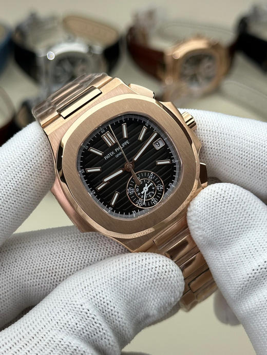 3K厂V3升级版薄薄薄！真功能，真小秒！百达翡丽鹦鹉螺5980多功能计时腕表【表壳】腕表尺寸40.5毫米，厚度为全网最薄仅13.5毫米，同正品一致的枕型表壳采用正面拉丝❕❕❕ 商品图1