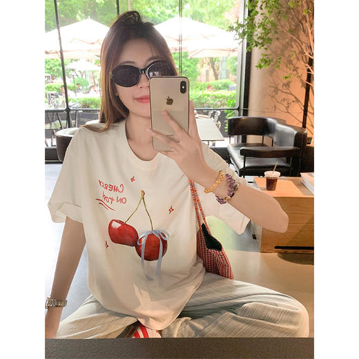 【129元任选2件】现货！樱桃印花短袖T 商品图3