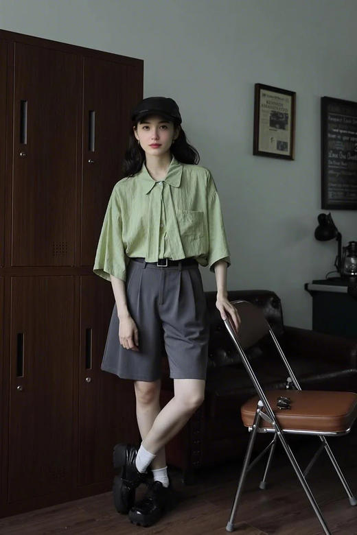 裁缝学苑AQ459复古设计感短袖衬衫纸样女装显瘦衬衣上衣样板图纸 商品图10