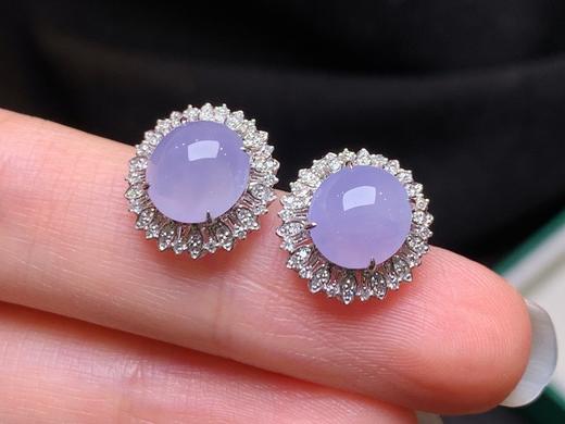 蛋面翡翠耳钉 商品图1