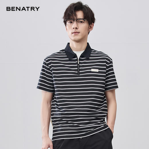 贝纳川夏季条纹短袖POLO ECF214003 商品图0