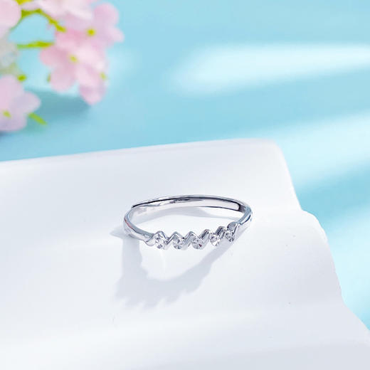 【限时8.8折】【线上铂金馆】PT950 【国际铂金协会】铂金空心立体曲线仿钻活口圈戒(ACPTJZ00010)预售产品下单后不退款不退货不换货不补差价) 商品图1