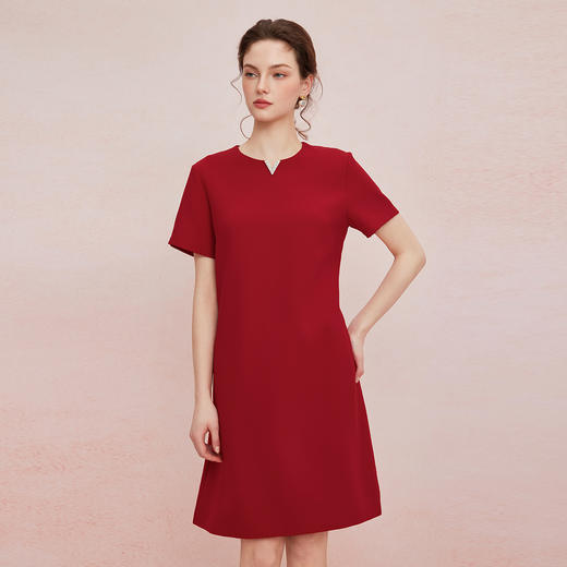 QF848斯尔丽2025新款宴会小礼服直身款显瘦显高短袖连衣裙 商品图0