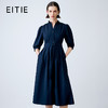 EITIE爱特爱夏季新款气质通勤V领收腰显瘦衬衫连衣裙7807538 商品缩略图0