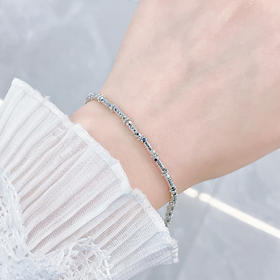 【限时8.8折】【线上铂金馆】PT950 铂金空心可调节蹦迪珠筒珠间珠手链（内为铂金链）(PTSL00005)预售产品下单后不退款不退货不换货不补差价)