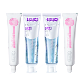 舒客 酵素牙膏组合装青柠 120g*2+防蛀固齿140g*2美白牙齿  新老包装随机发