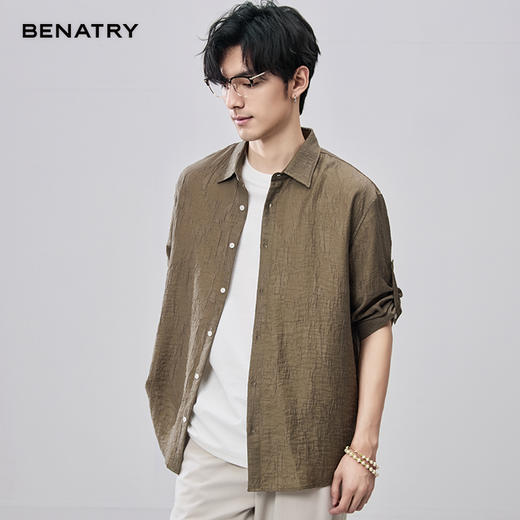 贝纳川夏季肌理图案中袖衬衣ECF121001 商品图5