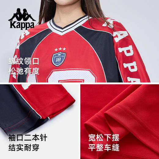 Kappa卡帕背靠背2025新款夏季运动t恤复古短袖情侣款休闲美式上衣KPCJBTD12 商品图1