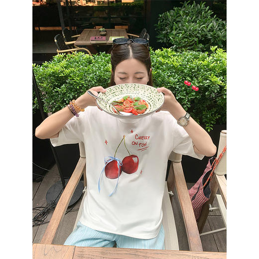 【129元任选2件】现货！樱桃印花短袖T 商品图2