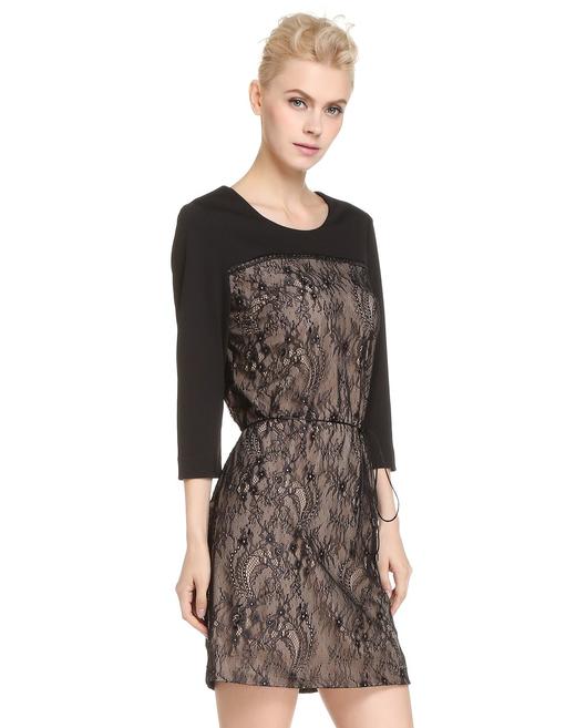 DCF21189036  DANIEL HECHTER   蕾丝拼接优雅连衣裙 商品图2