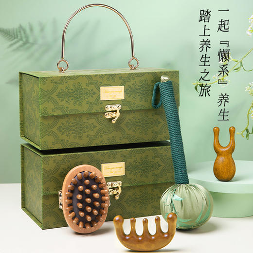 【养生好物大礼包】端午节礼物送员工朋友公司团购实用艾草按摩捶高级檀木梳生日礼品。ry 商品图1