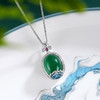 子佩集S925银【清波莲影】套链【TL015500】纯银绿玉髓珐琅彩项链2504 商品缩略图1