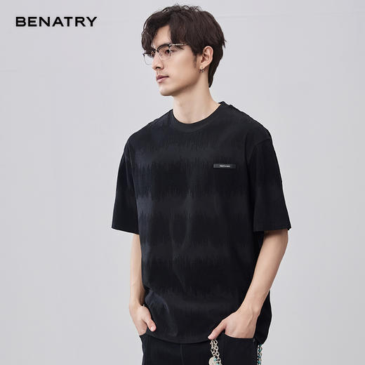 贝纳川夏季双面提花皮标短袖T恤 ECF214014 商品图6