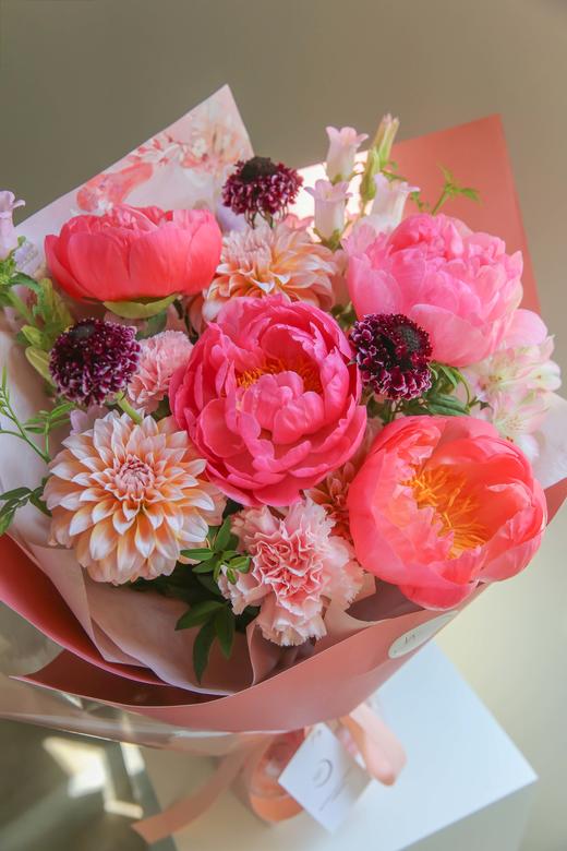 法式花束落日珊瑚芍药暮霞色奶油桃子松虫草 商品图8