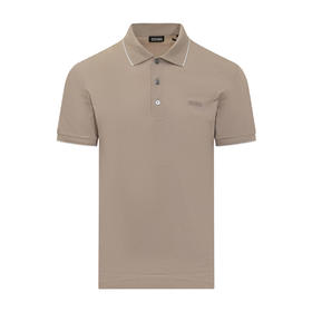 ZEGNA 杰尼亚 男士字母徽标刺绣弹力棉质短袖polo衫 米色 UF358A9 F746 N02