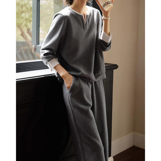 裁缝学苑AS473假两件V领卫衣纸样运动裤女装直筒裤套装打版裁剪样板 商品图7