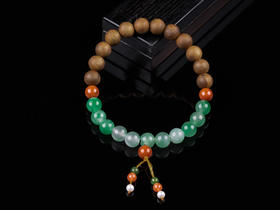 XY0305沉香+非洲翠南红珍珠手串