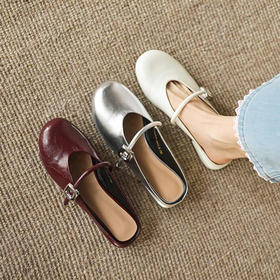 手工女鞋包头半拖鞋夏季外穿2025新款平底一字带穆勒拖2.5CM
