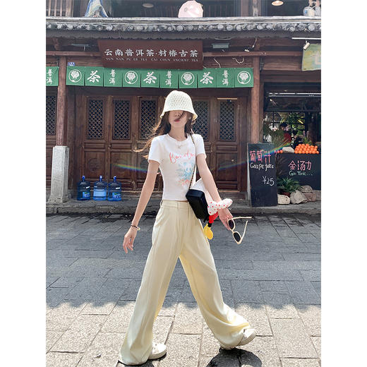 <曾小咸推荐>现货秒杀！最后一波 ！浅黄色垂感宽松西装休闲裤 日常169.99 立减90 秒杀79.99！熊猫印花短袖 日常99.99 立减40 秒杀59.99！！ 商品图2