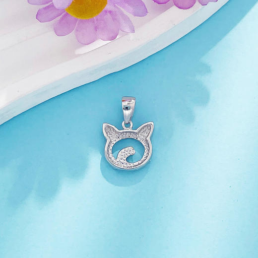 【限时8.8折】【线上铂金馆】PT950 #卡通 【国际铂金协会】铂金空心仿钻卡通猫吊坠(ACPTDZ00048)预售产品下单后不退款不退货不换货不补差价) 商品图3