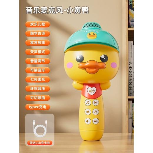 雅诺多功能话筒牙麦克风多功能话筒K歌USB充电过家家玩具 商品图0