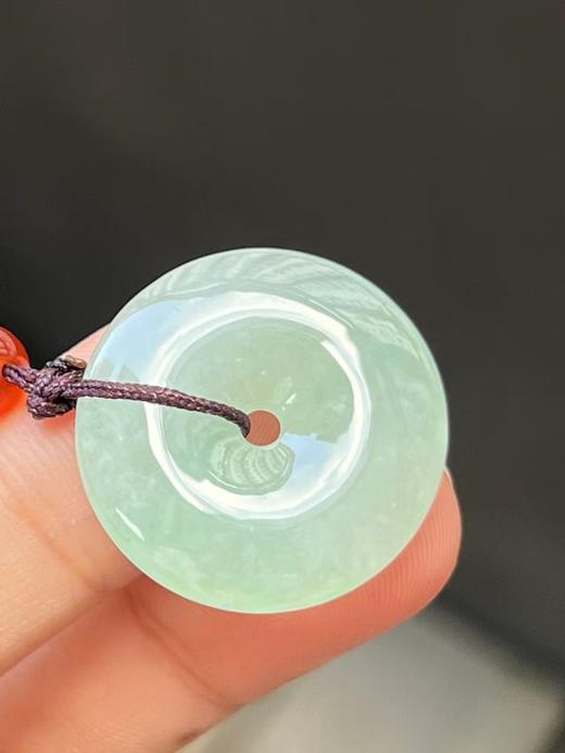 【云意轩】编号：9510  冰种甜绿平安扣天然翡翠 附证书 商品图0