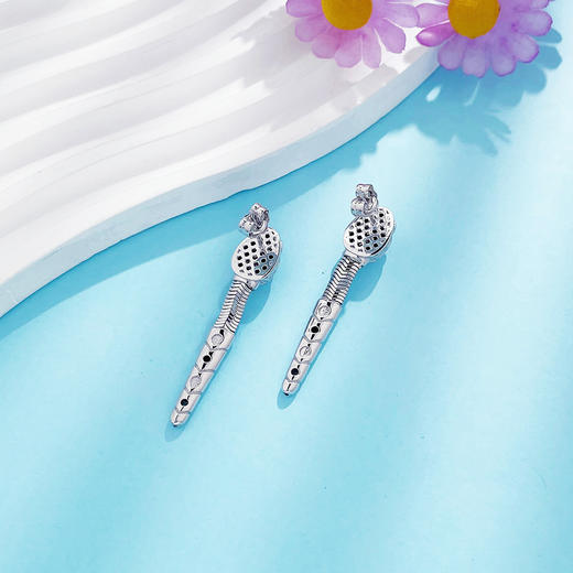 【限时8.8折】【线上铂金馆】PT950 #蛇年新品 铂金空心倒模工艺灵蛇蛇形耳饰耳吊(PTES00033)预售产品下单后不退款不退货不换货不补差价) 商品图2