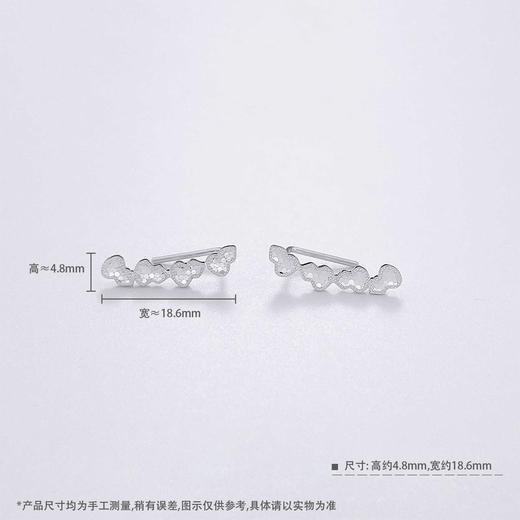 【限时8.8折】【线上铂金馆】PT950 #葫芦 #招财纳福 铂金实心CNC福禄连连鱼鳞葫芦耳饰耳排(PTES00082)预售产品下单后不退款不退货不换货不补差价) 商品图3