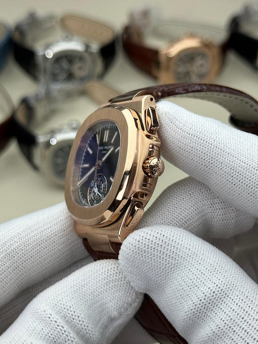 3K厂V3升级版薄薄薄！真功能，真小秒！百达翡丽鹦鹉螺5980多功能计时腕表【表壳】腕表尺寸40.5毫米，厚度为全网最薄仅13.5毫米，同正品一致的枕型表壳采用正面拉丝❗️❗️❗️ 商品图4