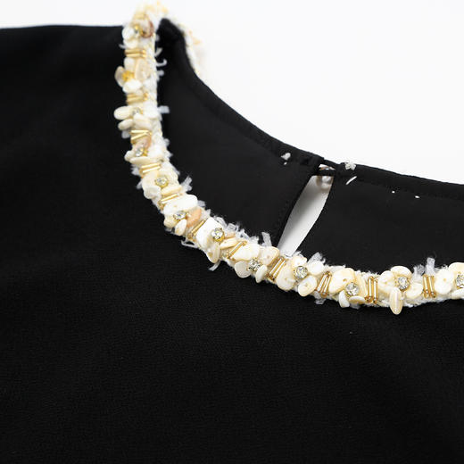 QF869斯尔丽2025夏季新款礼服箱型设计立体盘花中长款气质高雅连衣裙 商品图5